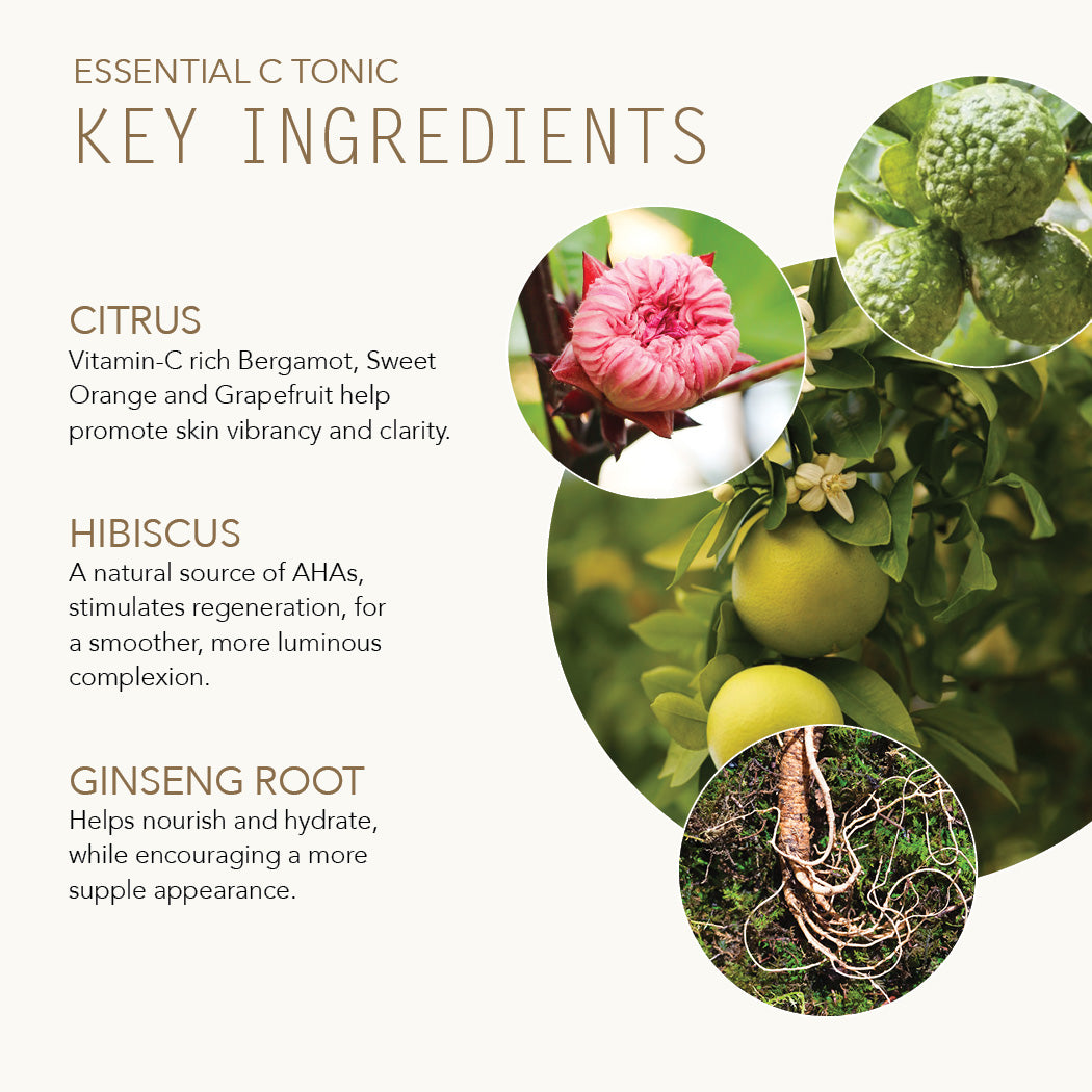 Citrus, Hibiscus and Ginseng Root are Key Ingredients for Essential C Tonic